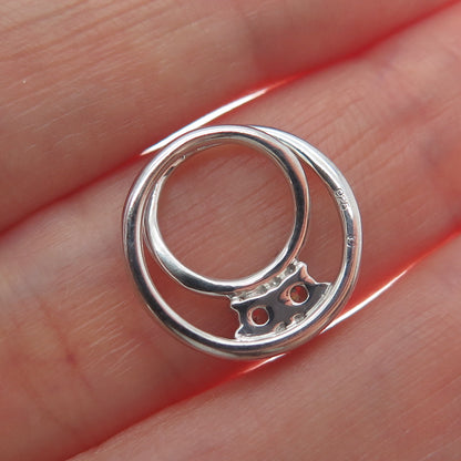 925 Sterling Silver Round-Cut Shaped C Z Spiral Slide Pendant