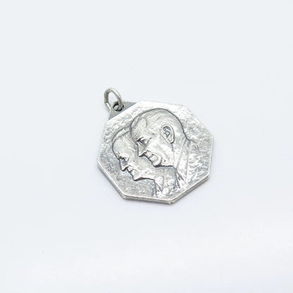 925 Sterling Silver Vintage "Lyndon B. Johnson / Hubert H. Humphrey" Pendant