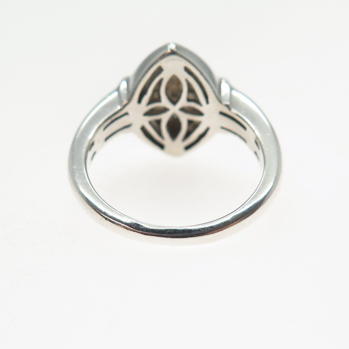 LUCENT LJ 925 Sterling Silver Real Round-Cut Diamond Promise Ring Size 6.5