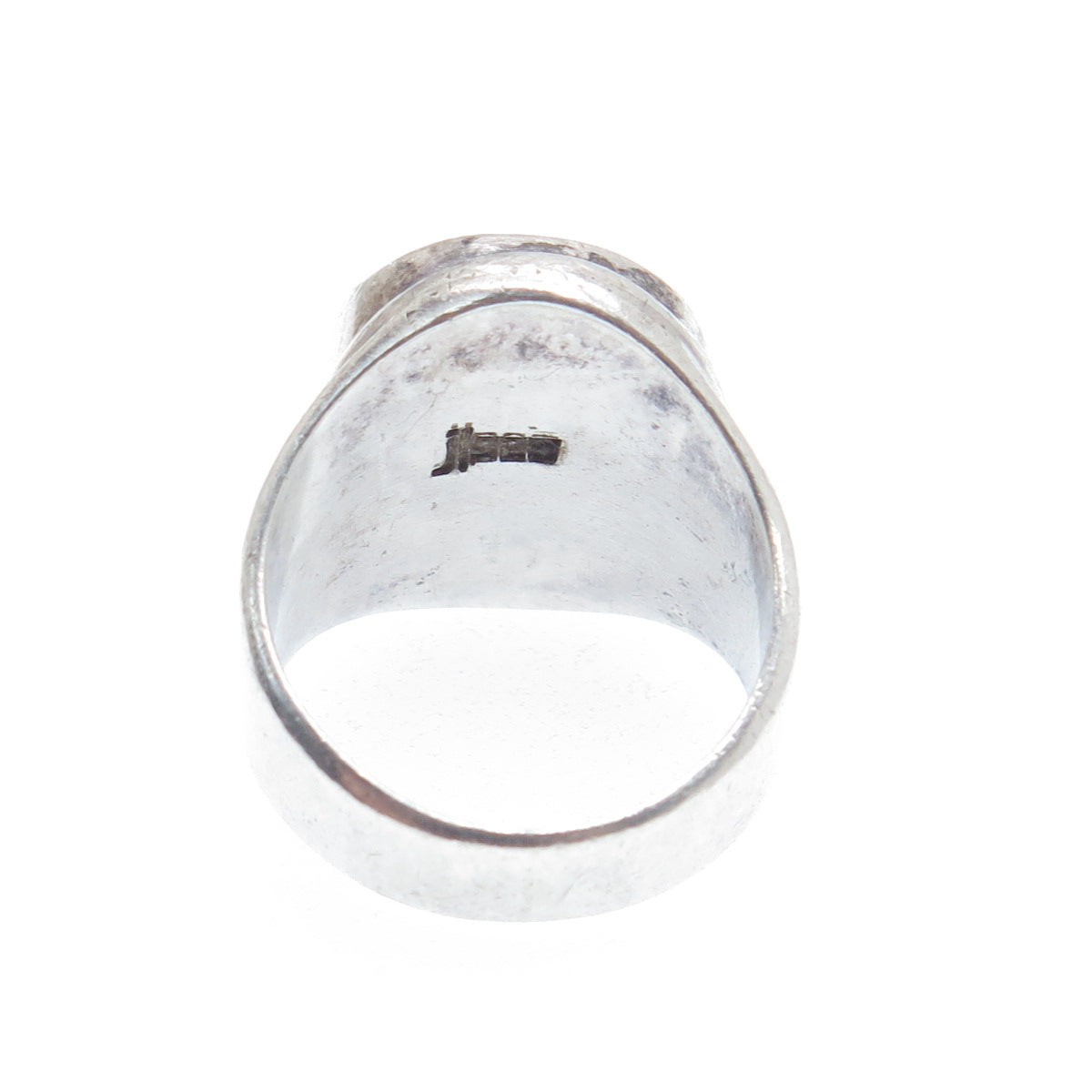 J. LEWIS 925 Sterling Silver Vintage Real Druzy Modernist Ring Size 8