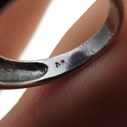 CHAPAL ZENRAY 925 Sterling Silver Vintage Modernist Oxidized Ring Size 6