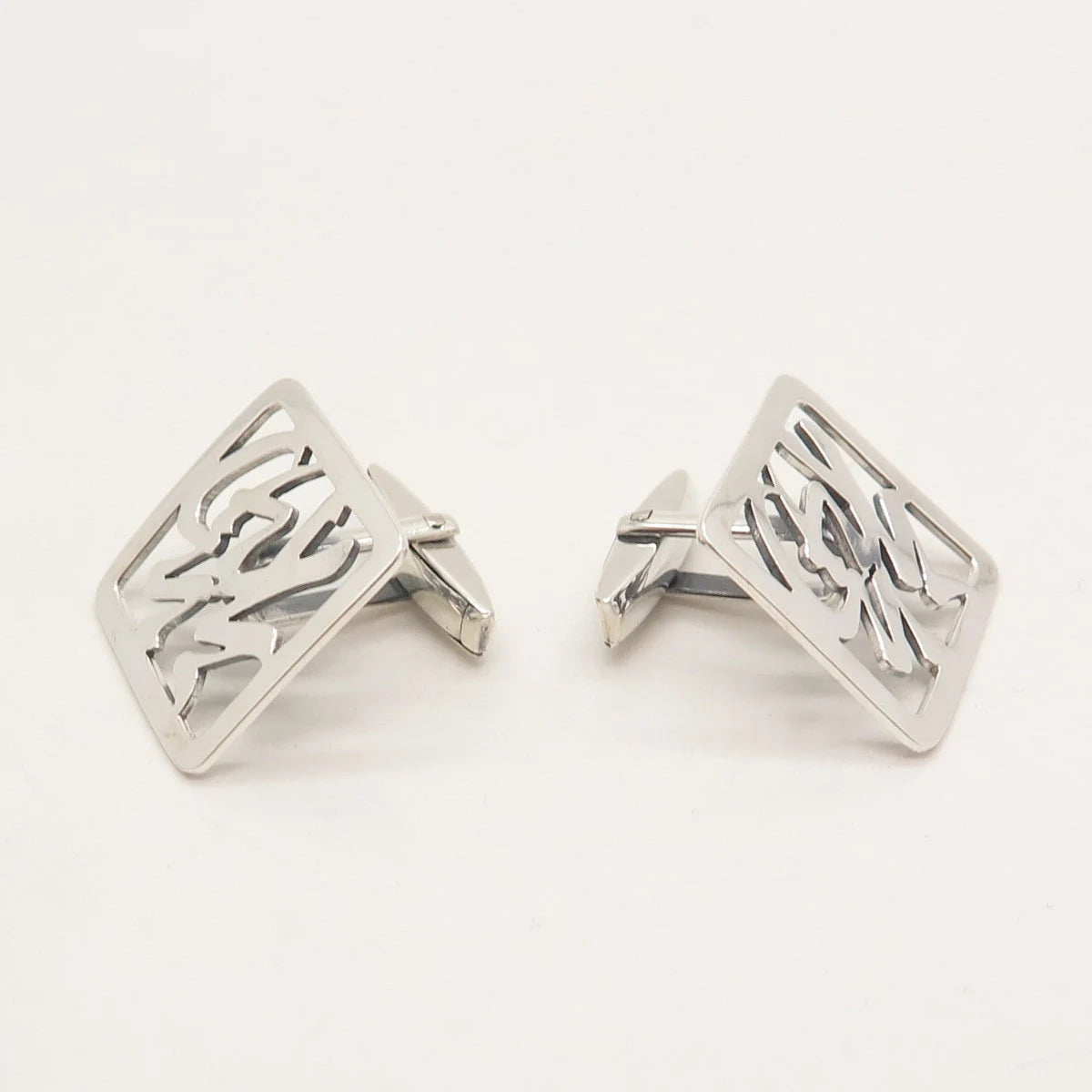 950 Silver Vintage Chinese Character Cufflinks