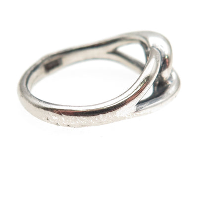 925 Sterling Silver Vintage Modernist Interlocked Oxidized Ring Size 8