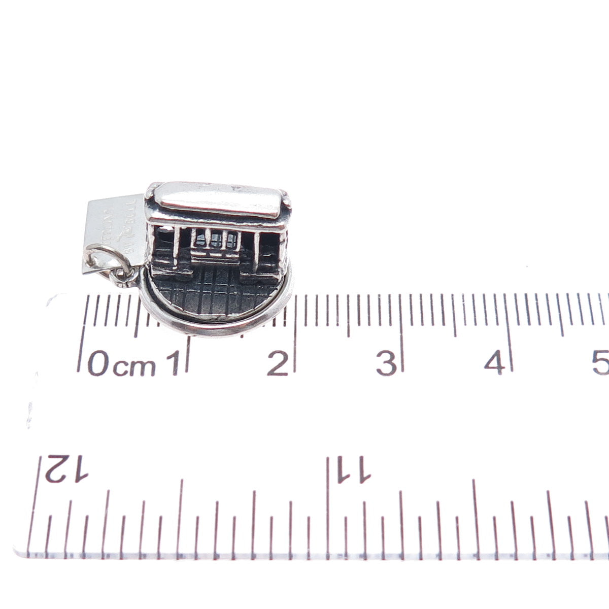 BELL TRADING POST 925 Sterling Silver Vintage SF Cable Car Mini 3D Charm Pendant