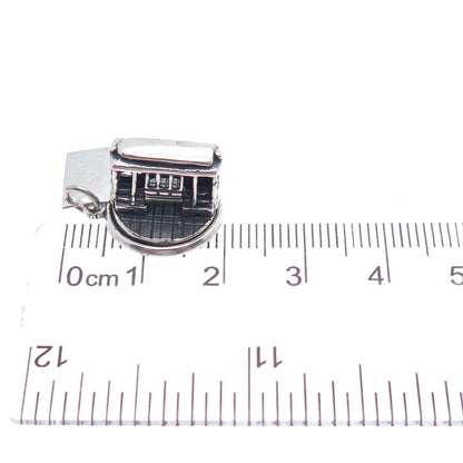 BELL TRADING POST 925 Sterling Silver Vintage SF Cable Car Mini 3D Charm Pendant