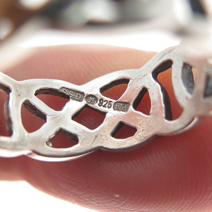 PSD 925 Sterling Silver Vintage Ireland Viking / Celtic Knot Band Ring Size 7.75