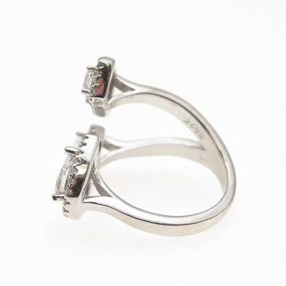 925 Sterling Silver Multi-Cut C Z Adjustable Ring Size 6
