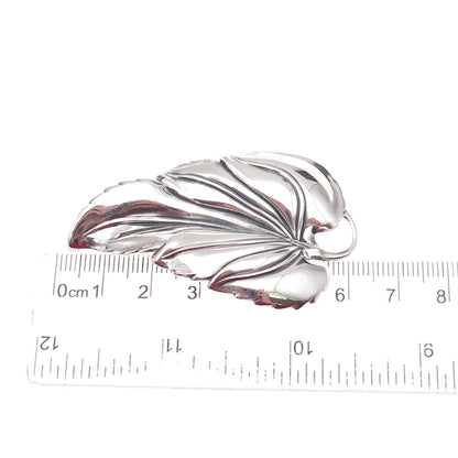 Danecraft 925 Sterling Silver Vintage Floral Leaf Oxidized Pin Brooch