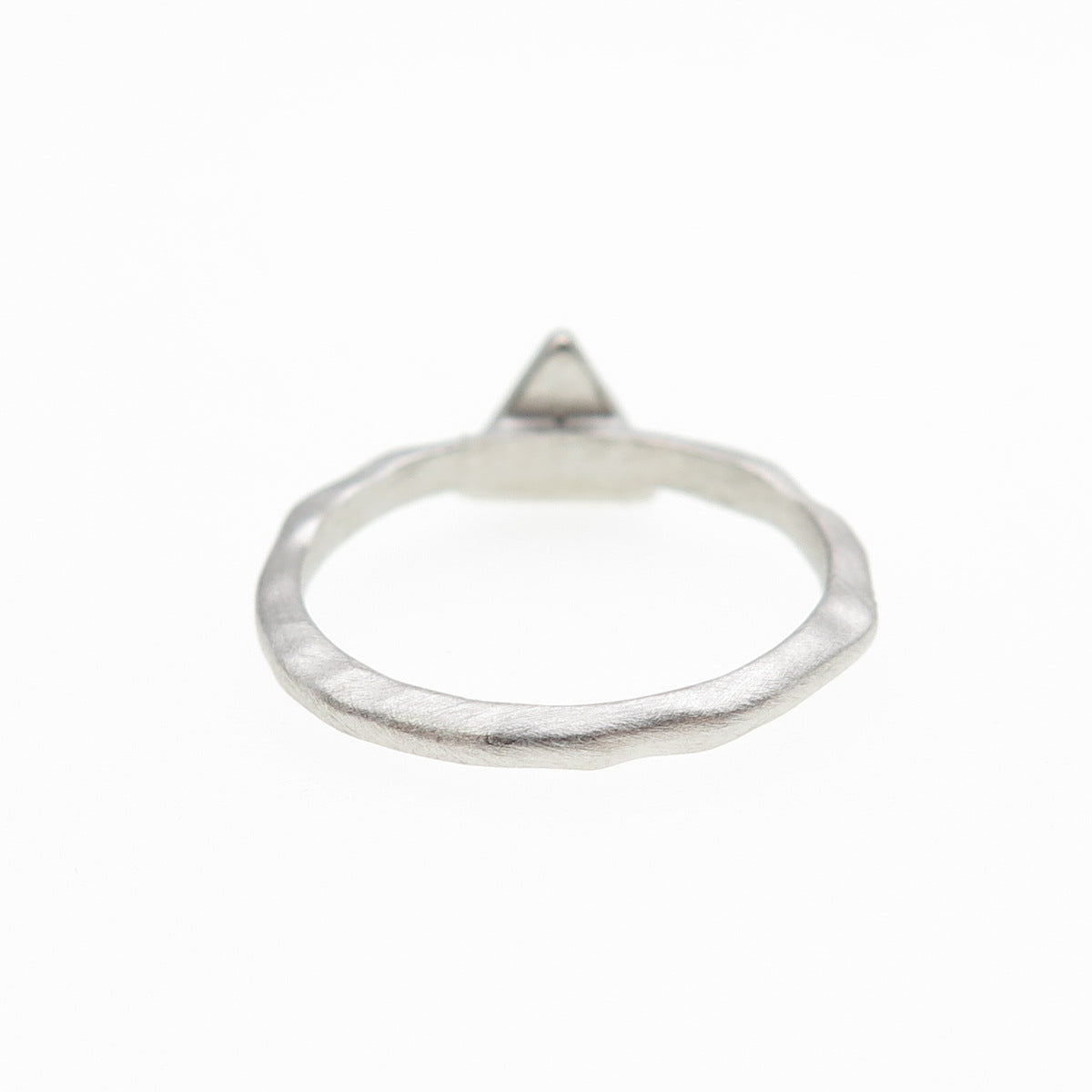 925 Sterling Silver Real Black Onyx Triangle Ring Size 5.5