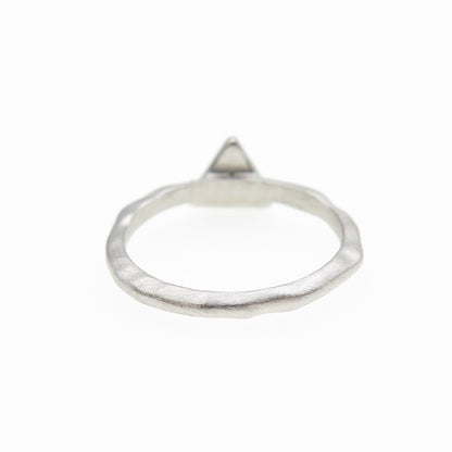 925 Sterling Silver Real Black Onyx Triangle Ring Size 5.5