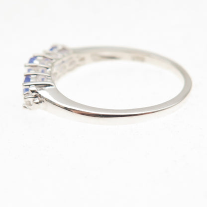 Chuck Clemency 925 Sterling Silver Real Oval-Cut Tanzanite Ring Size 8