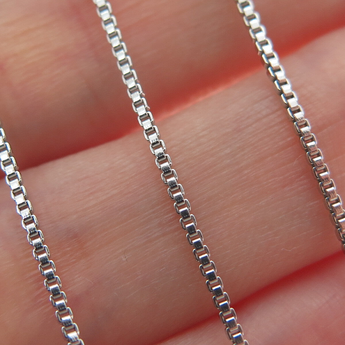 925 Sterling Silver Italy Box Chain Necklace 20"