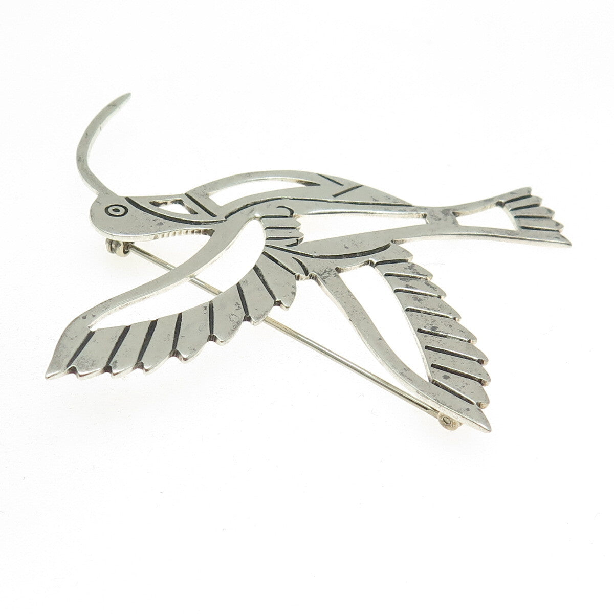 925 Sterling Silver Vintage Mexico Hummingbird Pin Brooch
