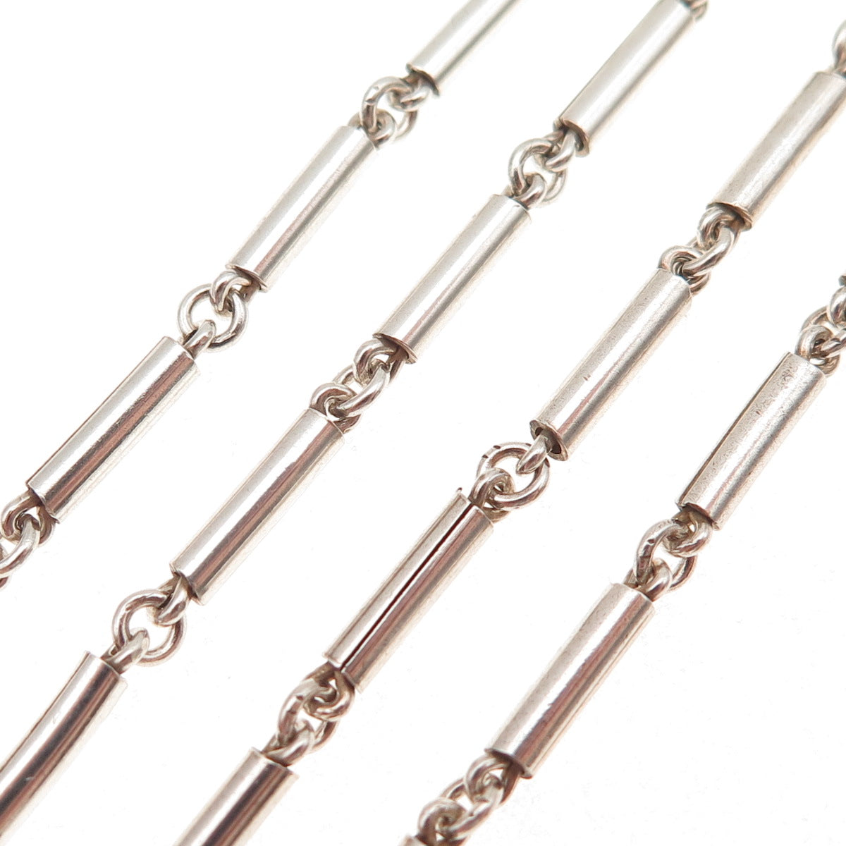 925 Sterling Silver Vintage Mexico Bar Chain Necklace 26"