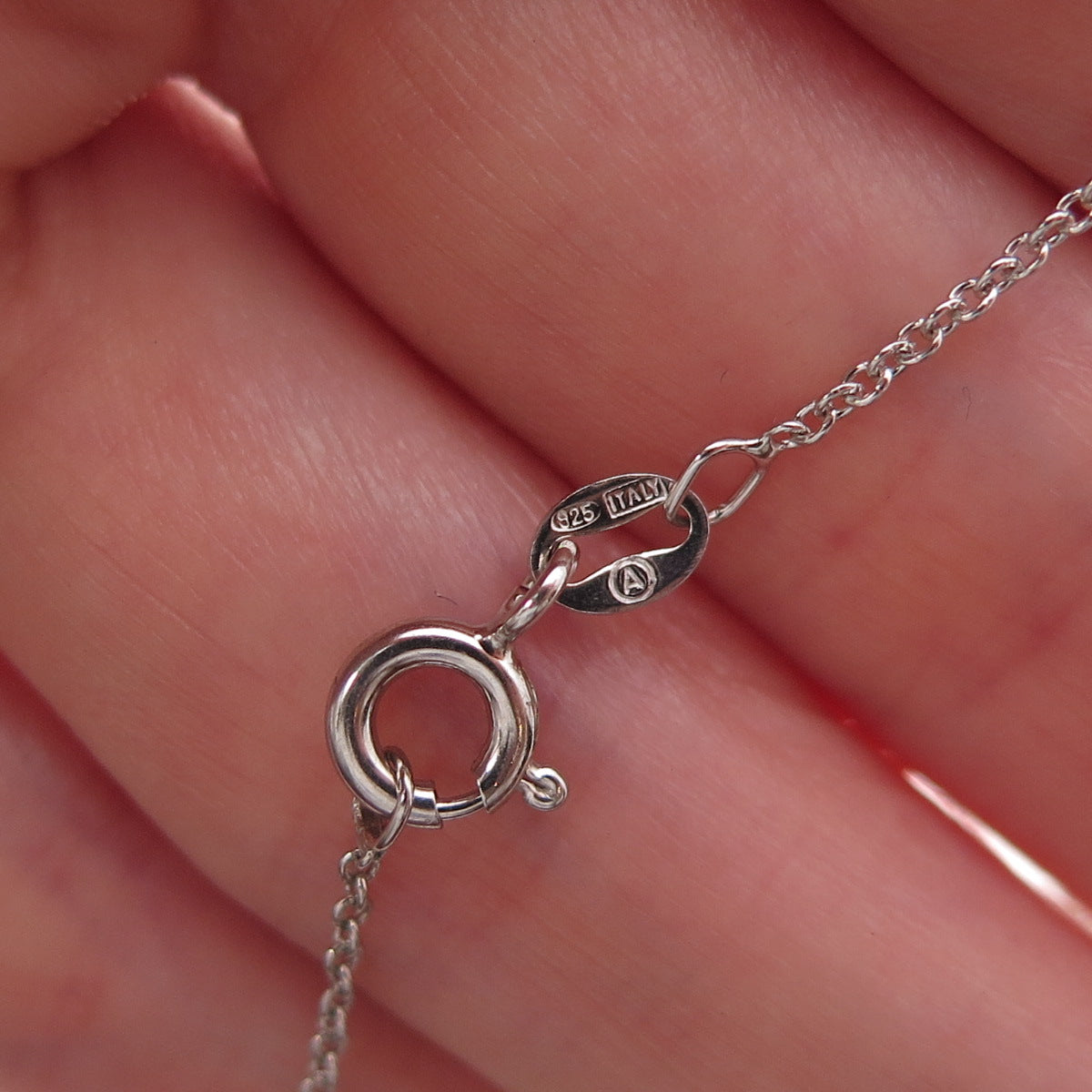 925 Sterling Silver Real Round-Cut Diamond Dolphin Cable Chain Necklace 18"