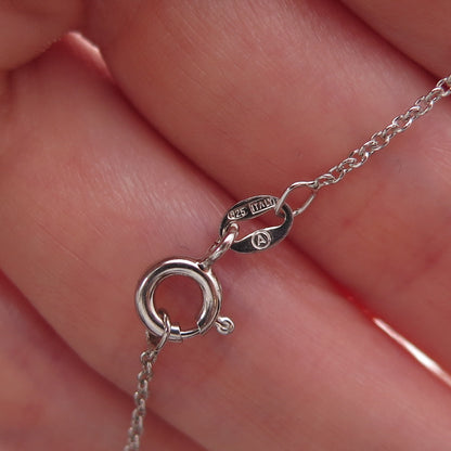 925 Sterling Silver Real Round-Cut Diamond Dolphin Cable Chain Necklace 18"