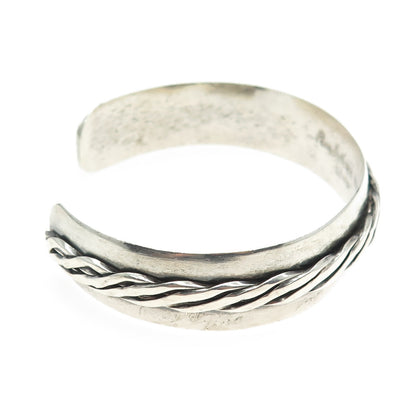 PAMELA SULLIVAN Sterling Silver Vintage 2003 Twisted Rope Adjustable Bracelet 7"
