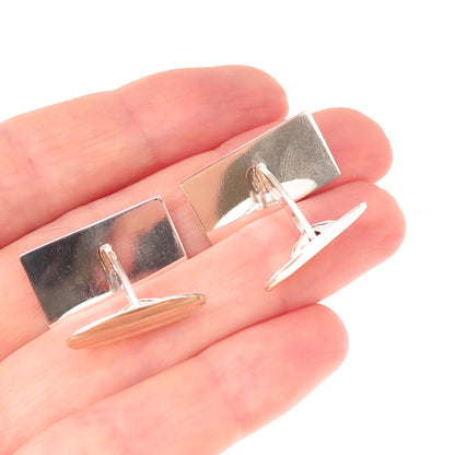 830S Silver 2-Tone Vintage Scandinavian Modernist Cufflinks