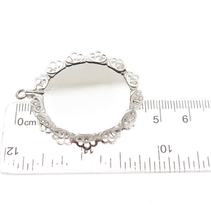 Town & Country 925 Sterling Silver Vintage Engravable Round Tag Charm Pendant