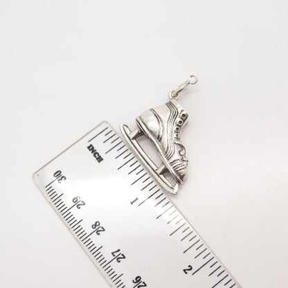 925 Sterling Silver Vintage BEAU Ice Skating Shoe Charm Pendant