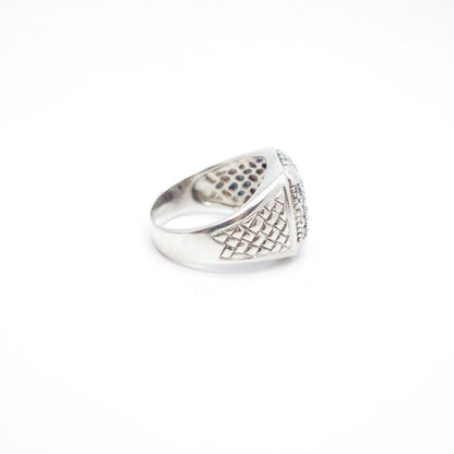 925 Sterling Silver Pave C Z Ring Size 12