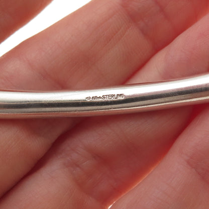 Ed Levin 925 Sterling Silver 18K Gold Vintage Modernist Bangle Bracelet 7.5"