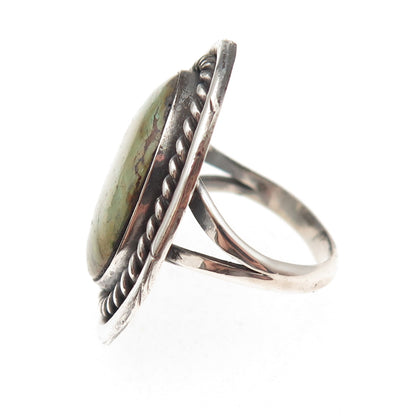 Old Pawn 925 Sterling Silver Vintage Southwestern Turquoise Tribal Ring Size 6.5