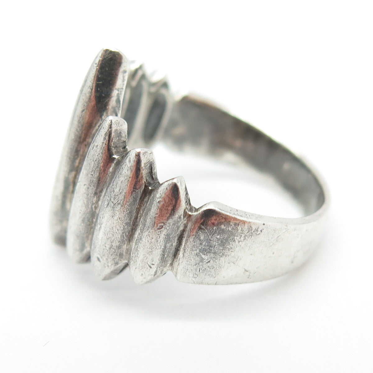 925 Sterling Silver Vintage Modernist Claw Ring Size 6.5