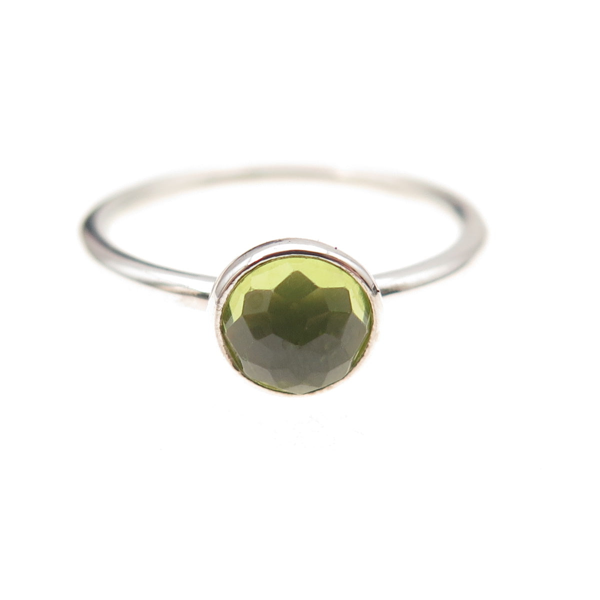 Pandora 925 Sterling Silver Real Peridot August Birthday Blooms Ring Size 6