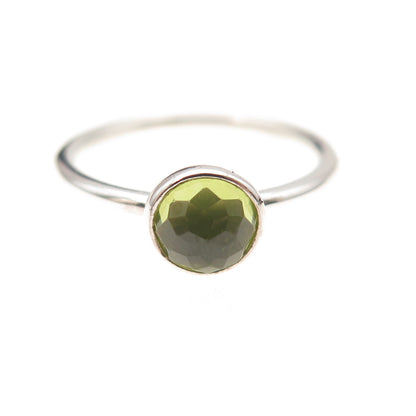 Pandora 925 Sterling Silver Real Peridot August Birthday Blooms Ring Size 6