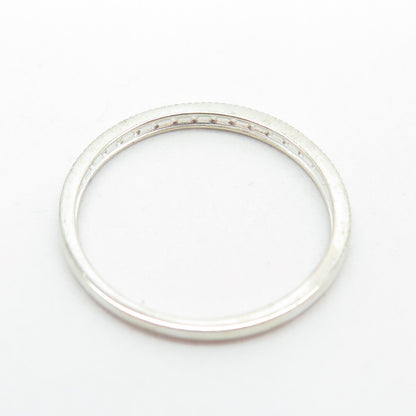 925 Sterling Silver C Z Band Ring Size 9.25