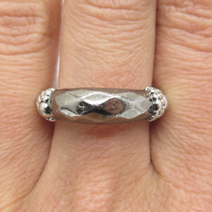 MICHAEL DAWKINS 925 Sterling Silver Granulated Oxidized Ring Size 8
