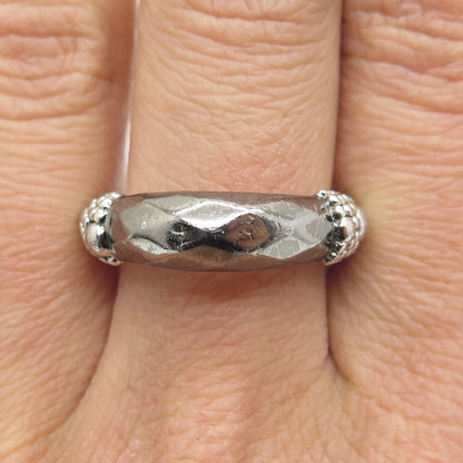 MICHAEL DAWKINS 925 Sterling Silver Granulated Oxidized Ring Size 8