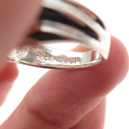 925 Sterling Silver Vintage Modernist Ring Size 7