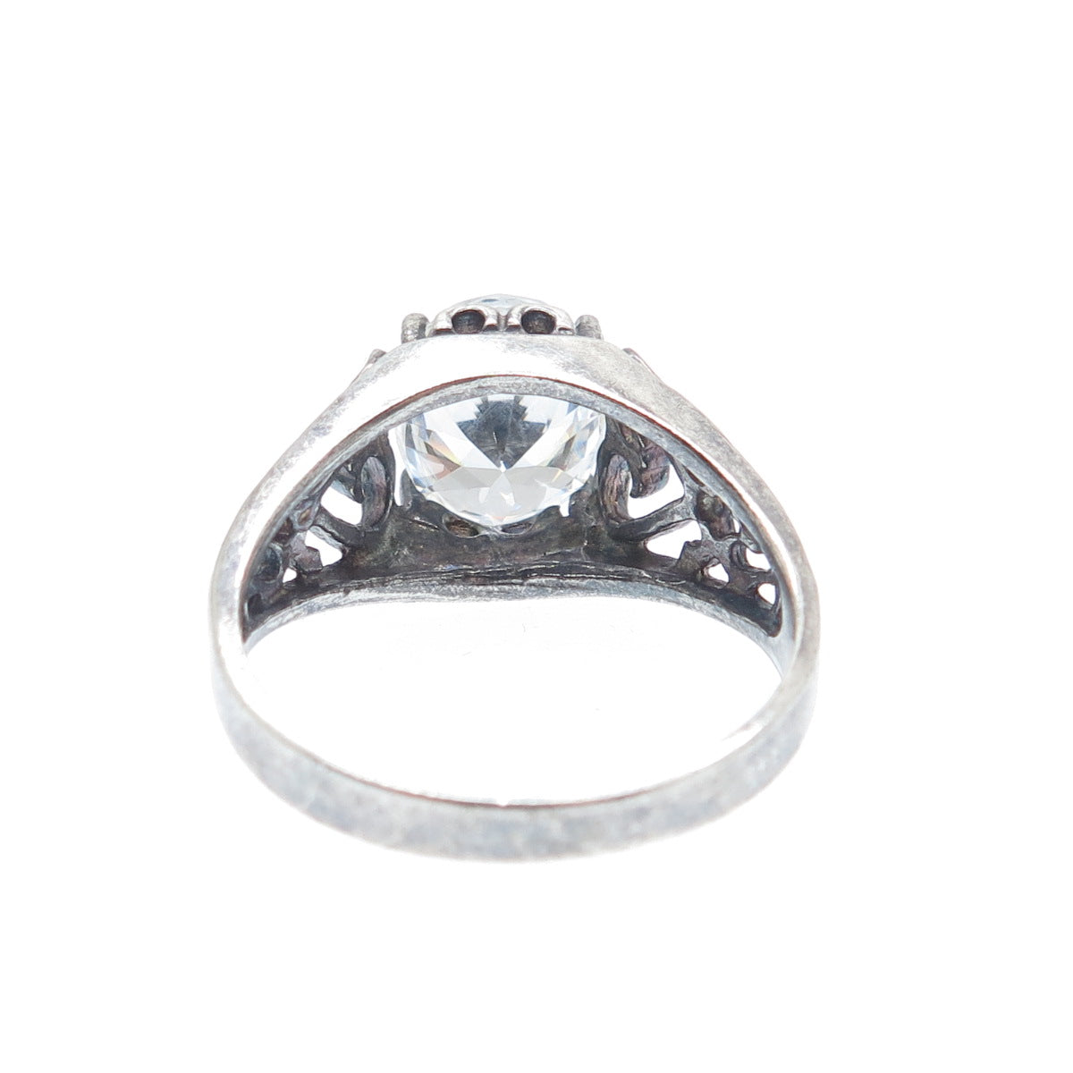 CHATEAU D'ARGENT 925 Sterling Silver Vintage Round-Cut C Z Heart Ring Size 9