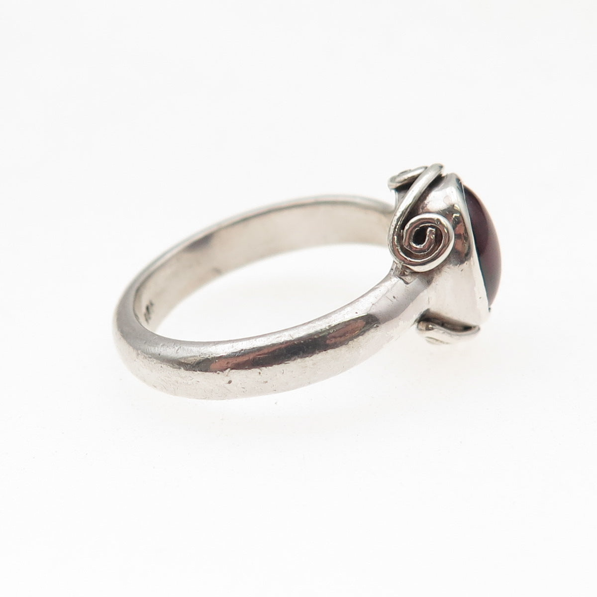 925 Sterling Silver Vintage Real Tourmaline Oxidized Ring Size 6.75
