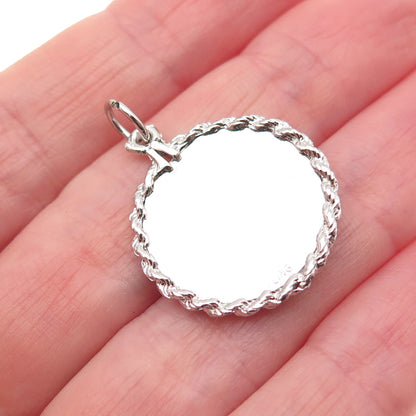 925 Sterling Silver Vintage Rhinestone Santa Merry Christmas Charm Pendant