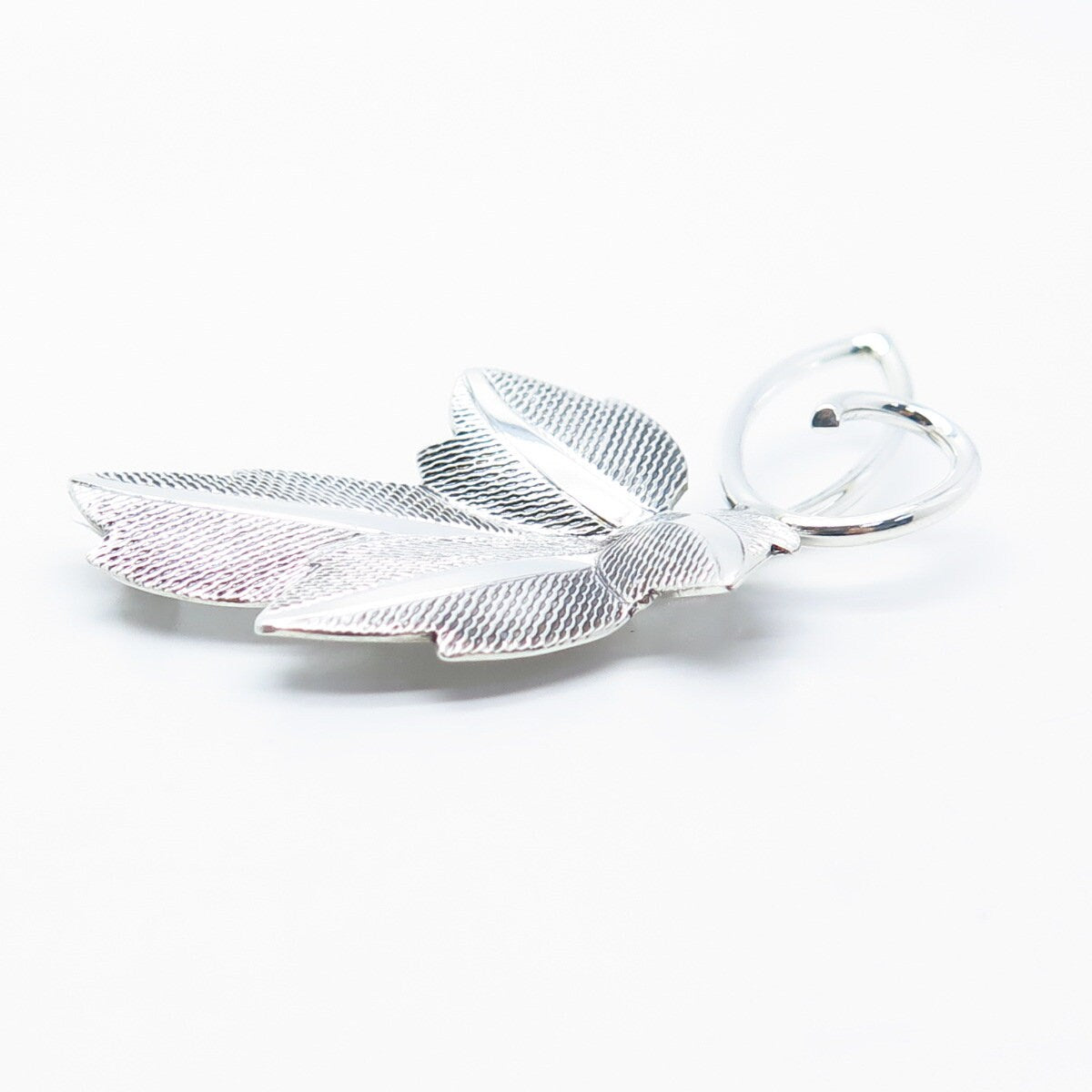 925 Sterling Silver Vintage BEAU Textured Leaf Pin Brooch