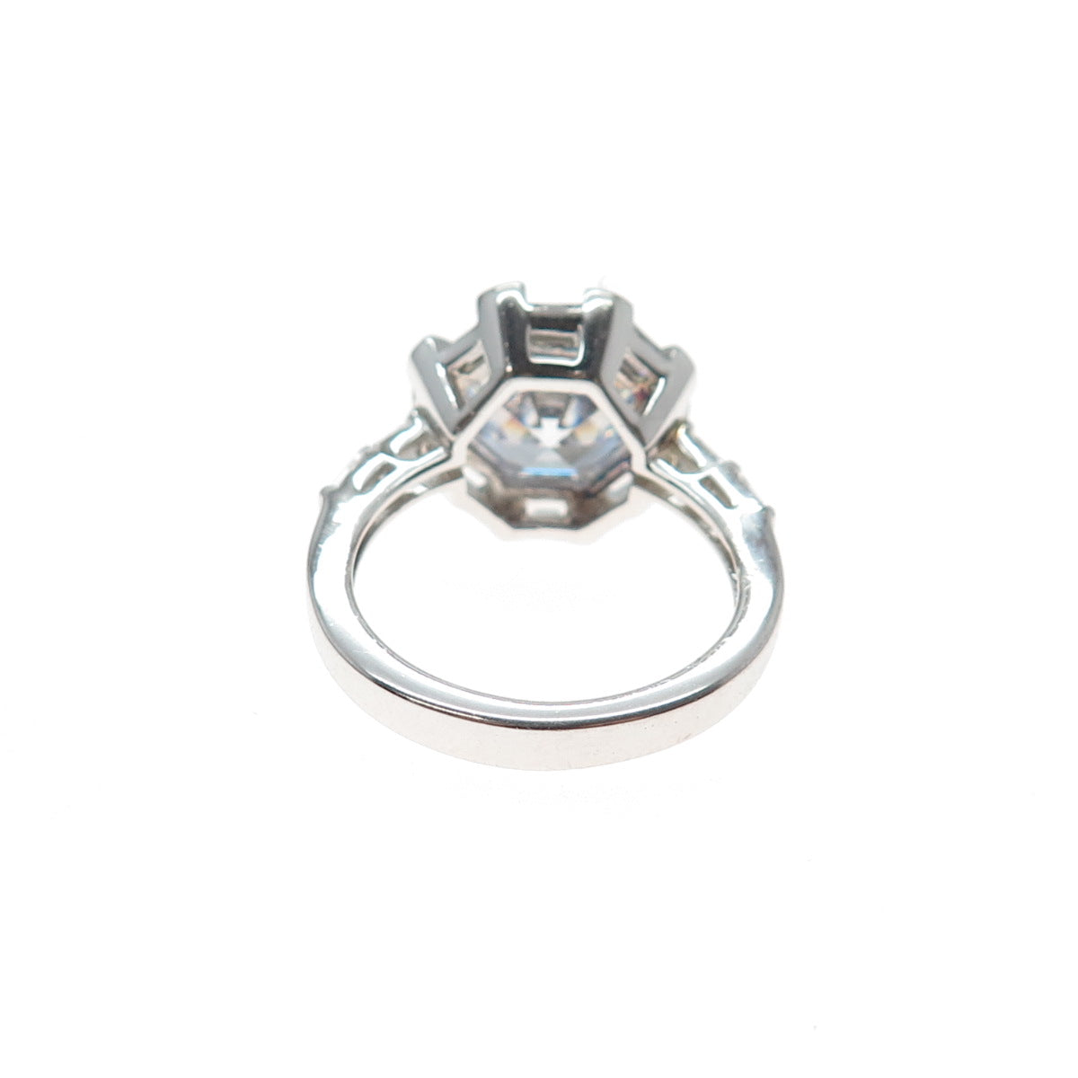 DSMK 925 Sterling Silver Multi-Cut C Z Engagement Ring Size 7.25