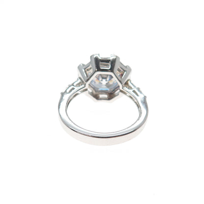 DSMK 925 Sterling Silver Multi-Cut C Z Engagement Ring Size 7.25