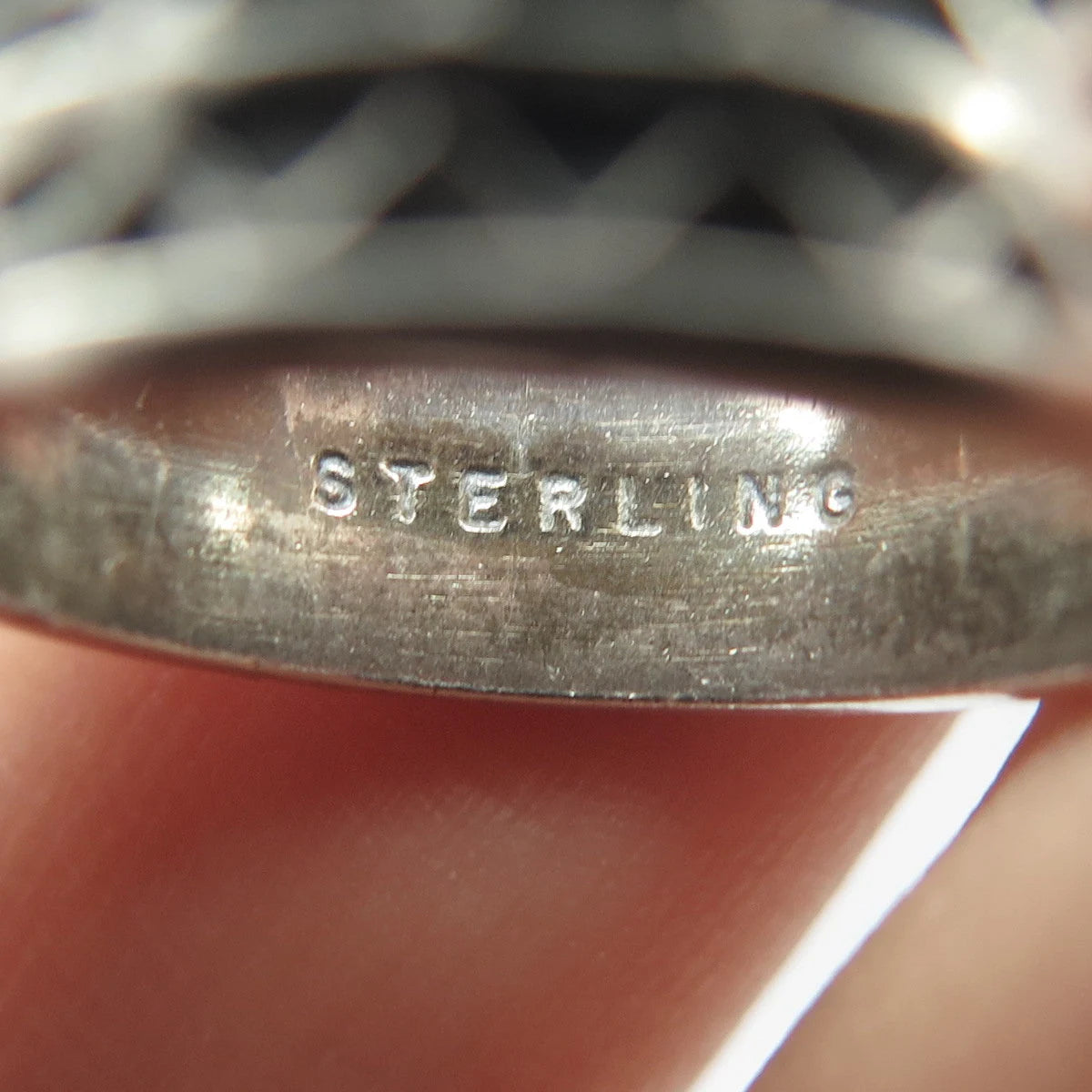 925 Sterling Silver Vintage Saram Zigzag Band Ring Size 6