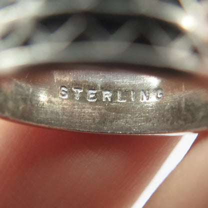 925 Sterling Silver Vintage Saram Zigzag Band Ring Size 6