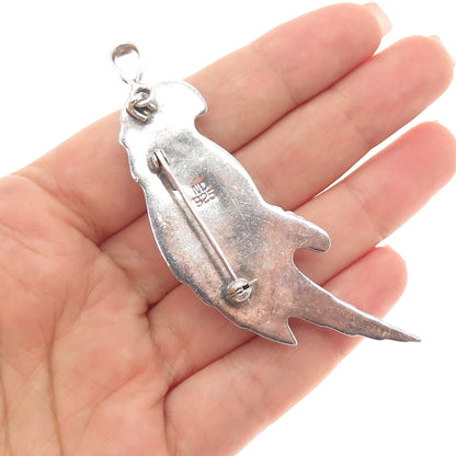 CHAPAL ZENRAY 925 Sterling Silver Vintage Parrot Bird Pin Brooch / Pendant