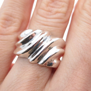 CHAPAL ZENRAY 925 Sterling Silver Vintage Modernist Oxidized Ring Size 6