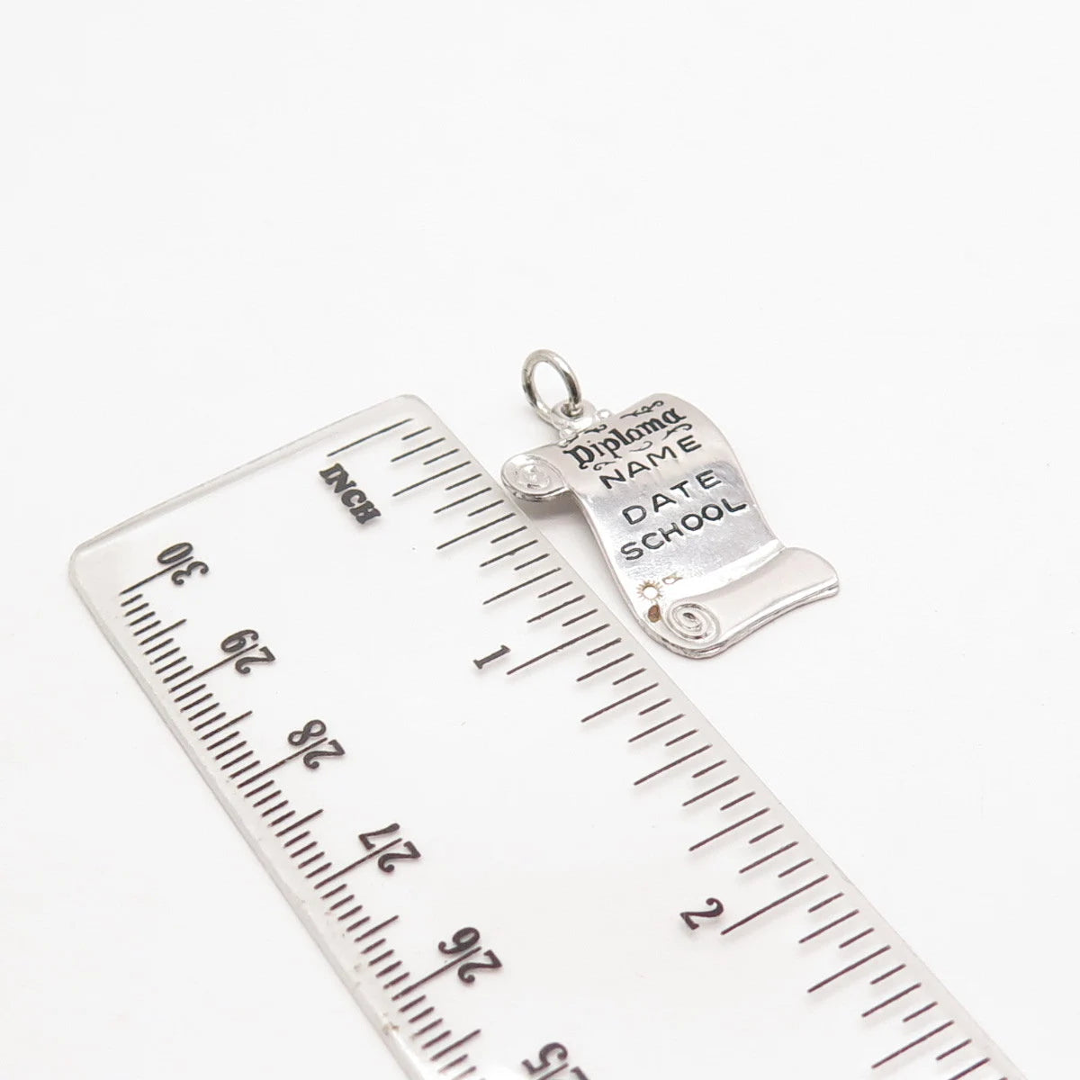 925 Sterling Silver Vintage Old Stock Enamel Diploma Pendant