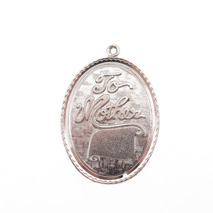Griffith & Sons 925 Sterling Silver Vintage To Mother Tag Charm Pendant
