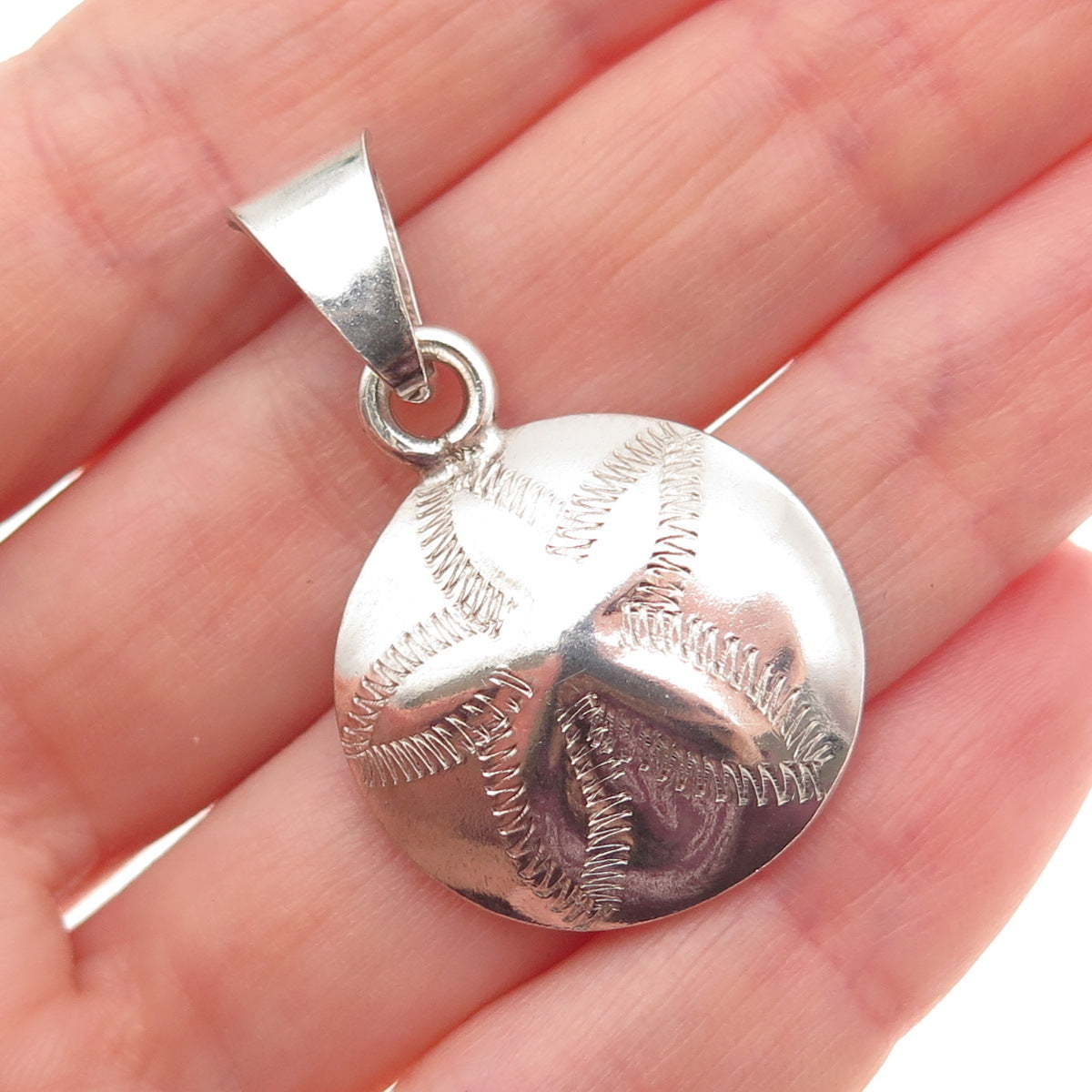 925 Sterling Silver Vintage Sand Dollar Charm Pendant