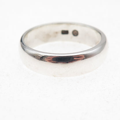 925 Sterling Silver Vintage Classic Wedding Band Ring Size 10.75