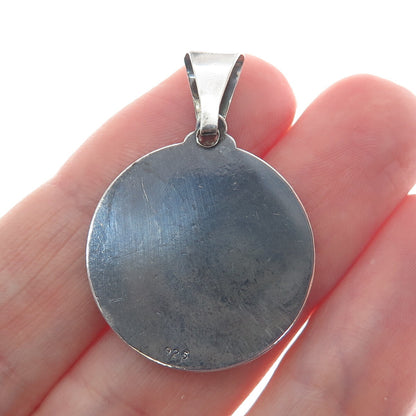 925 Sterling Silver Vintage Enamel Colombia Flag Charm Pendant