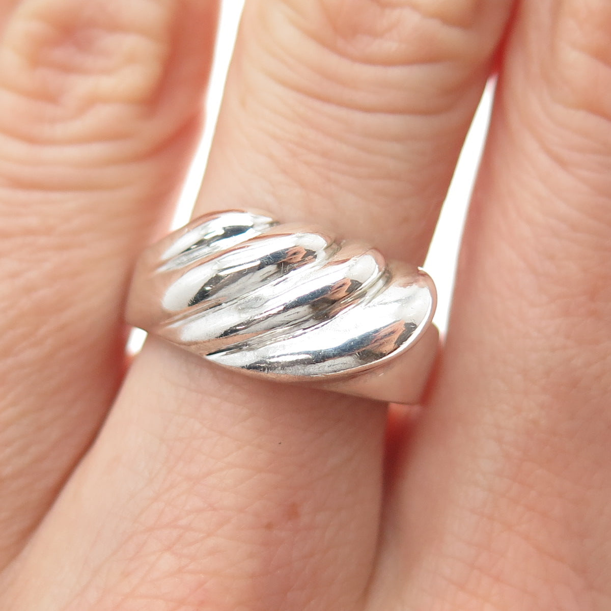 925 Sterling Silver Vintage Mexico Modernist Wing Ring Size 7.5